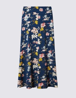 Tailored Fit Floral Midi Skirt